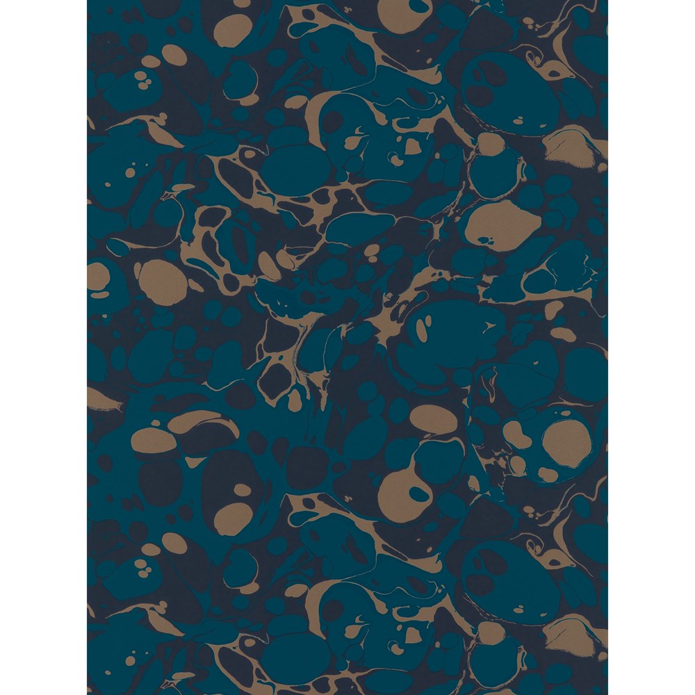 Marble Wallpaper 2112837 by Harlequin in Azurite Copper Japanese Ink